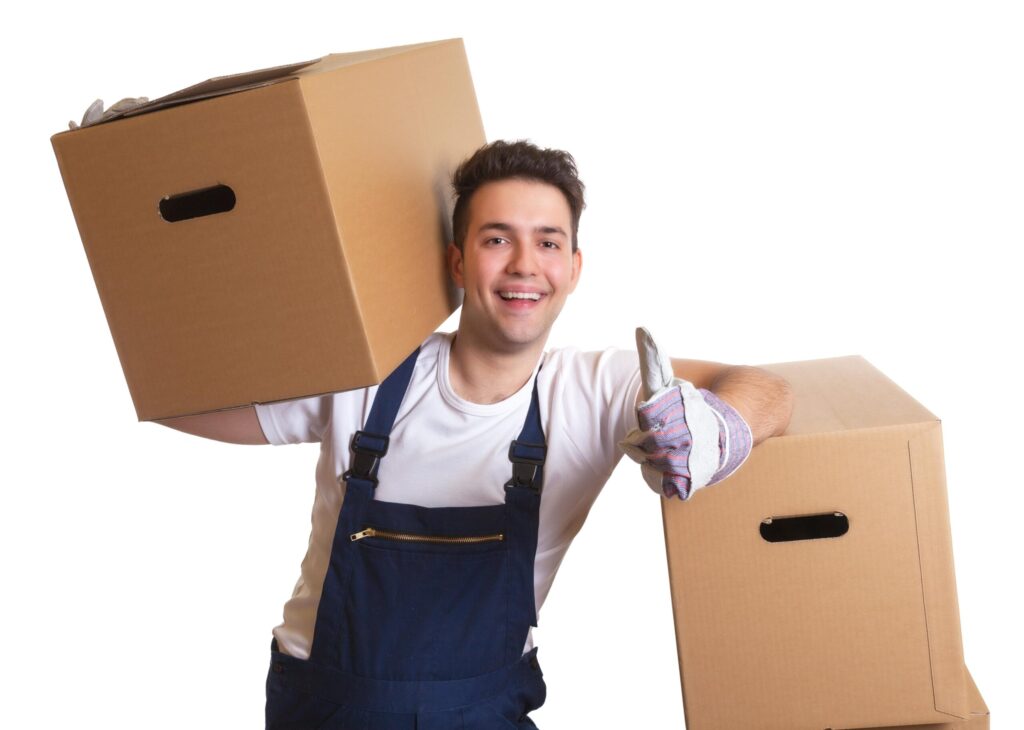 Mitarbeiter bei einer Entrümpelung in Kaarst verladen Sperrmüll und Haushaltsgegenstände sorgfältig in einen Transporter zur fachgerechten Entsorgung